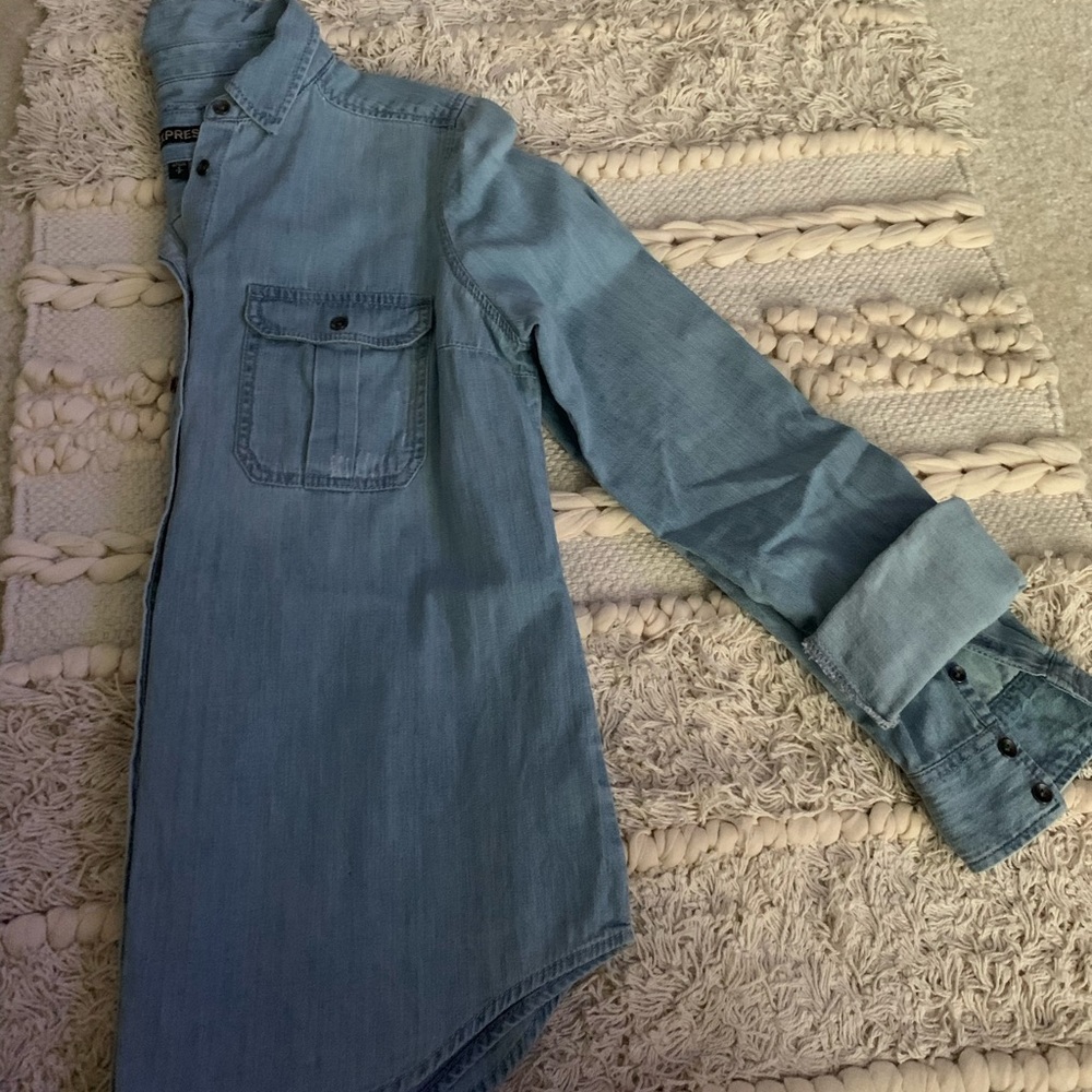 Express Chambray Utility Top